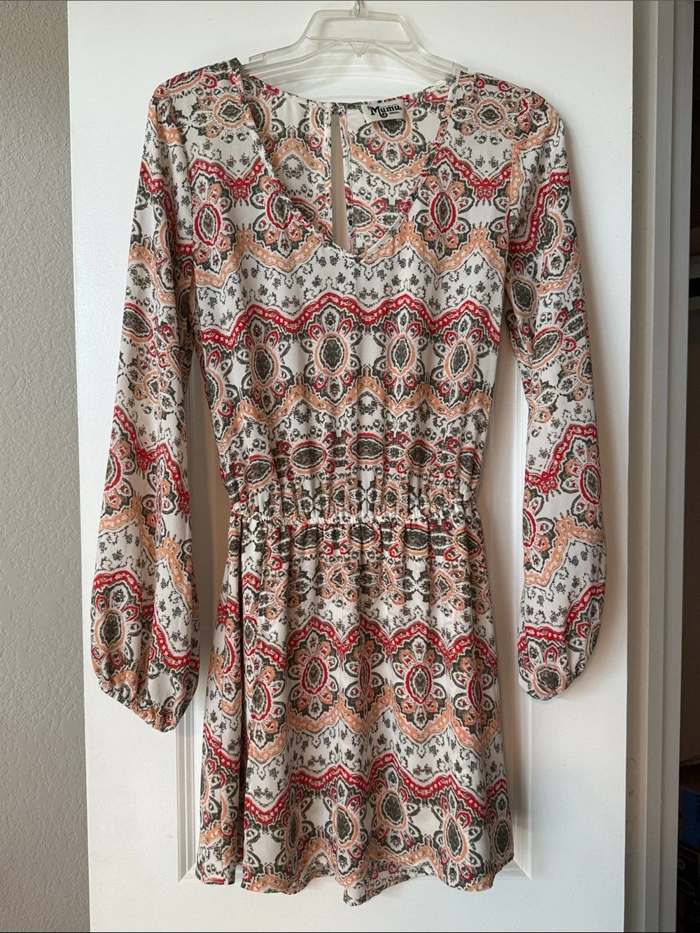 Show Me Your Mumu Rainey La Quinta Blouson Elastic Waist Mini Dress Size S